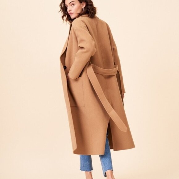 Rouje Philou 100% Wool Camel Coat 34 XS Jeanne Damas - Picture 2 of 6